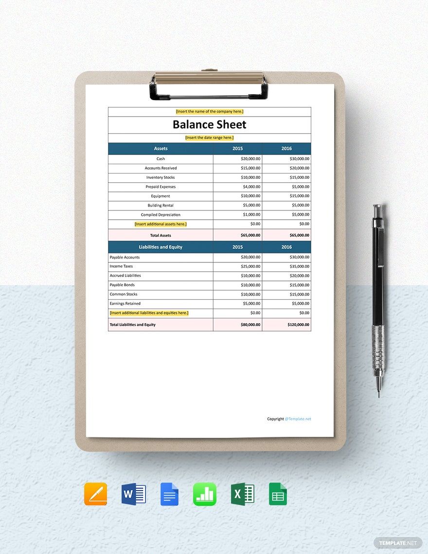Simple Free Simple IT Company Balance Sheet 