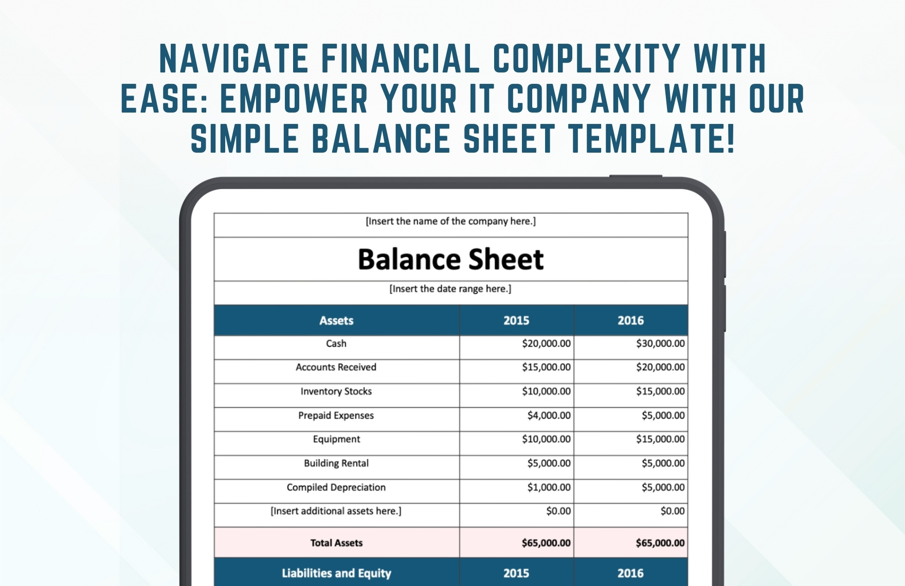Simple IT Company Balance Sheet Template