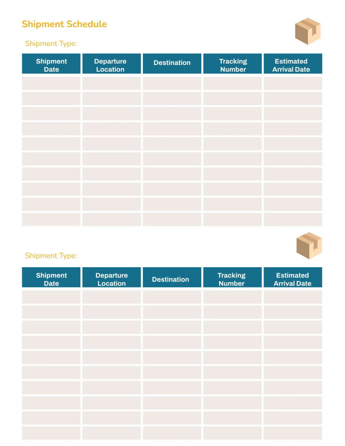 Free Shipping Company Planner Template to Edit Online