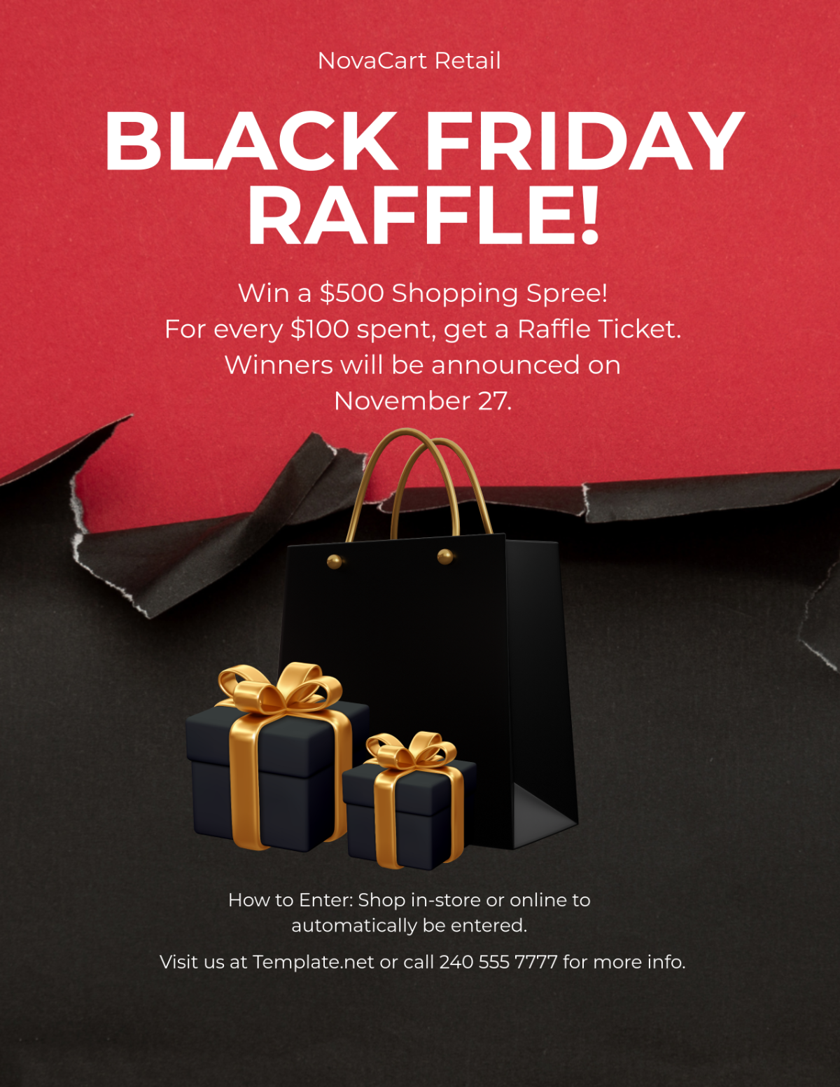 Black Friday Raffle Flyer Template - Edit Online & Download