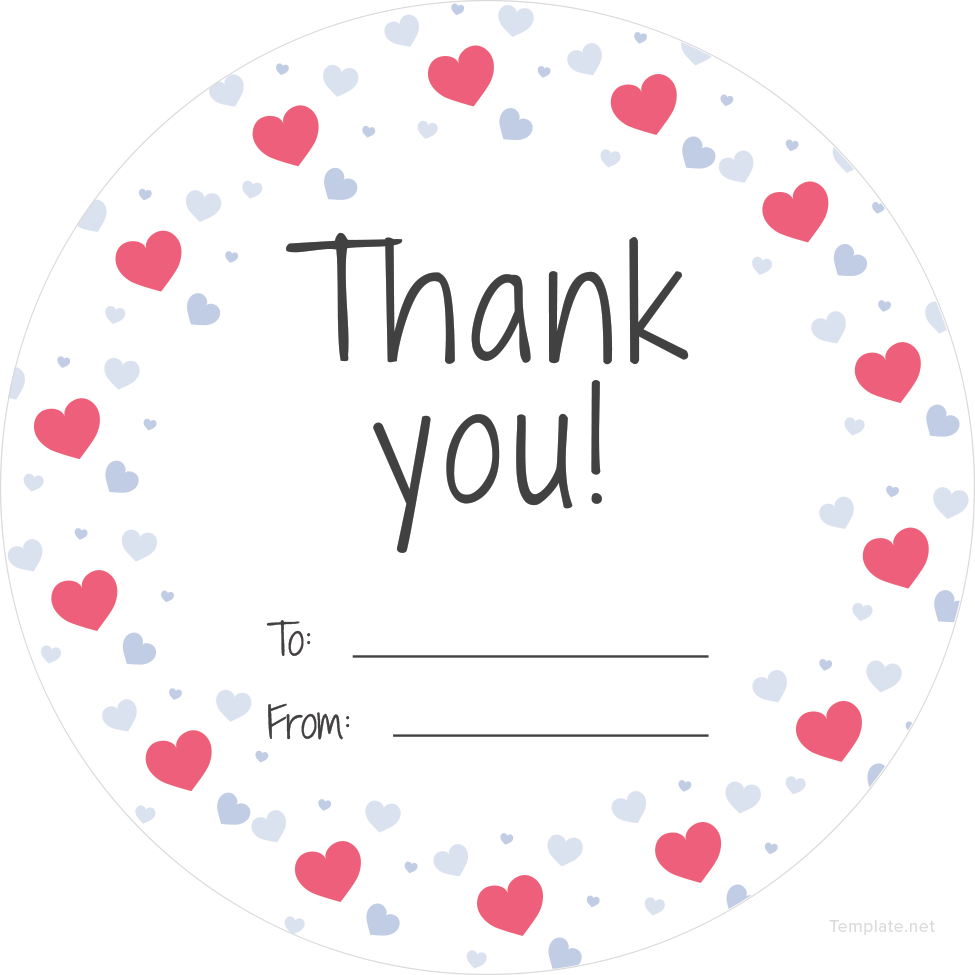 Free Round Thank You Tag Template in Adobe Illustrator