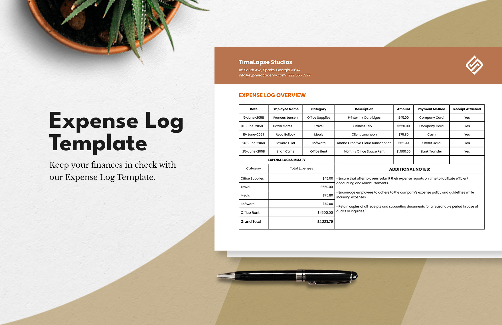 Free Monthly Expense Log Template Download In Excel Google Sheets 