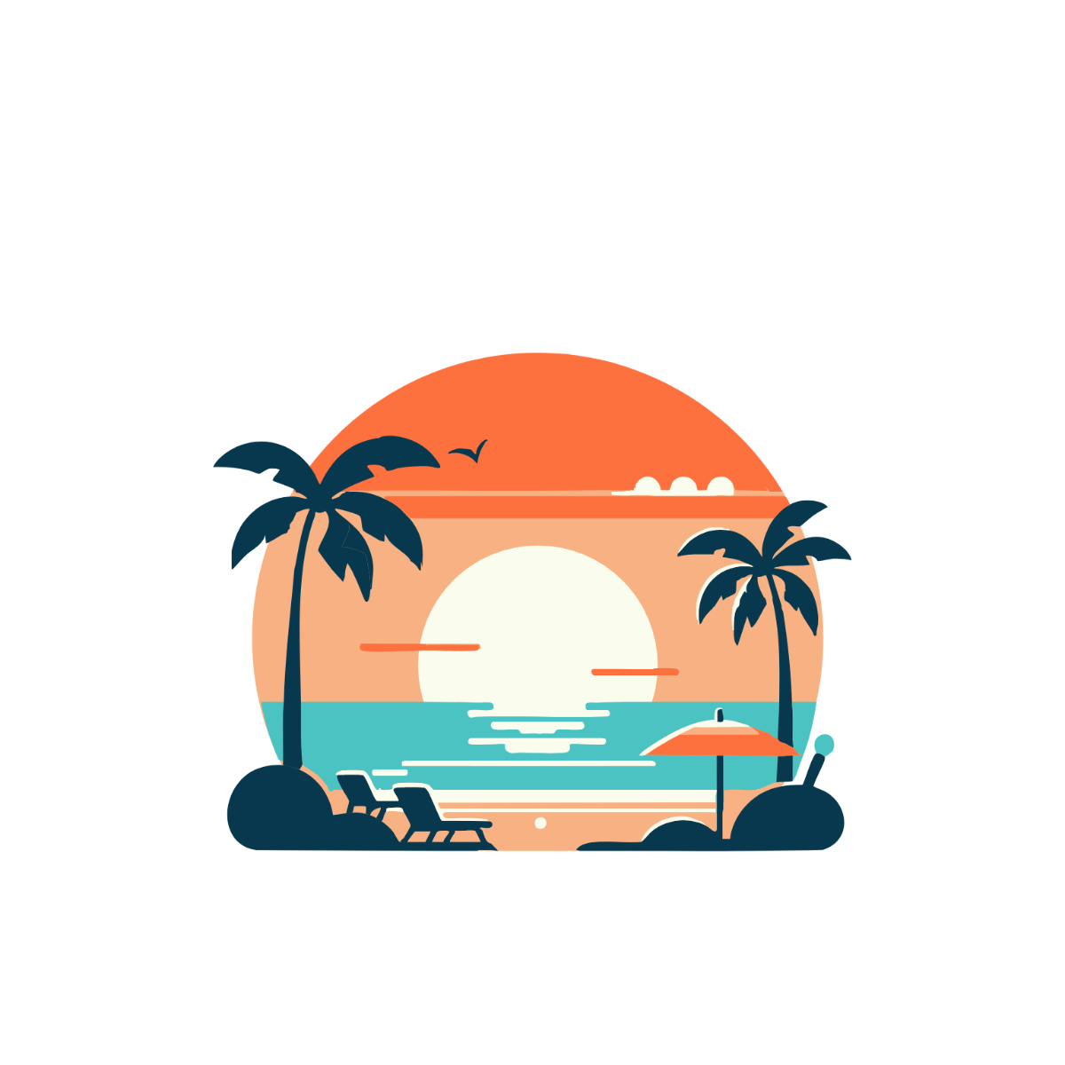 Beach Sunset Clipart