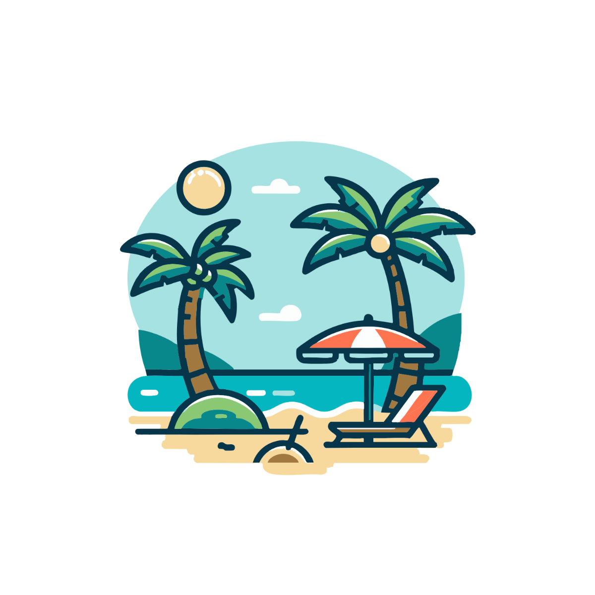 Tropical Beach Clipart