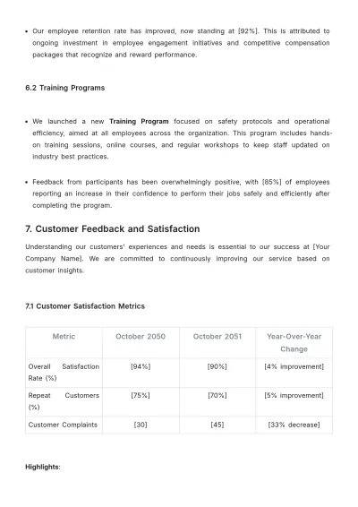 Free Logistics Company Monthly Report Template to Edit Online