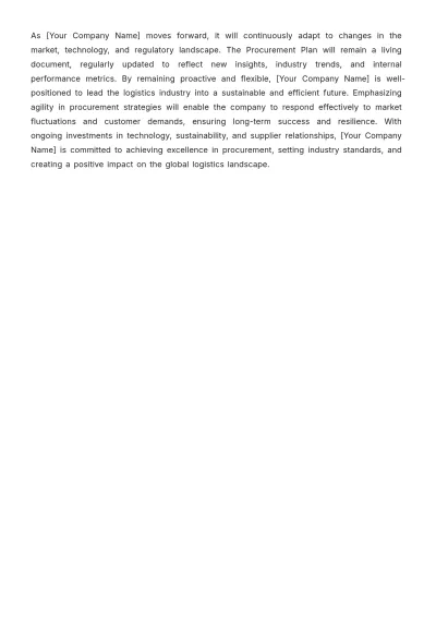 Free Logistics Company Procurement Plan Template to Edit Online