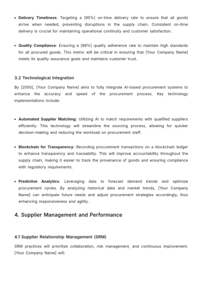 Free Logistics Company Procurement Plan Template to Edit Online