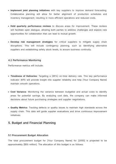 Free Logistics Company Procurement Plan Template to Edit Online