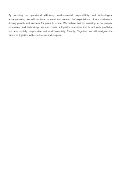 Free Logistics Company Transport Plan Template to Edit Online