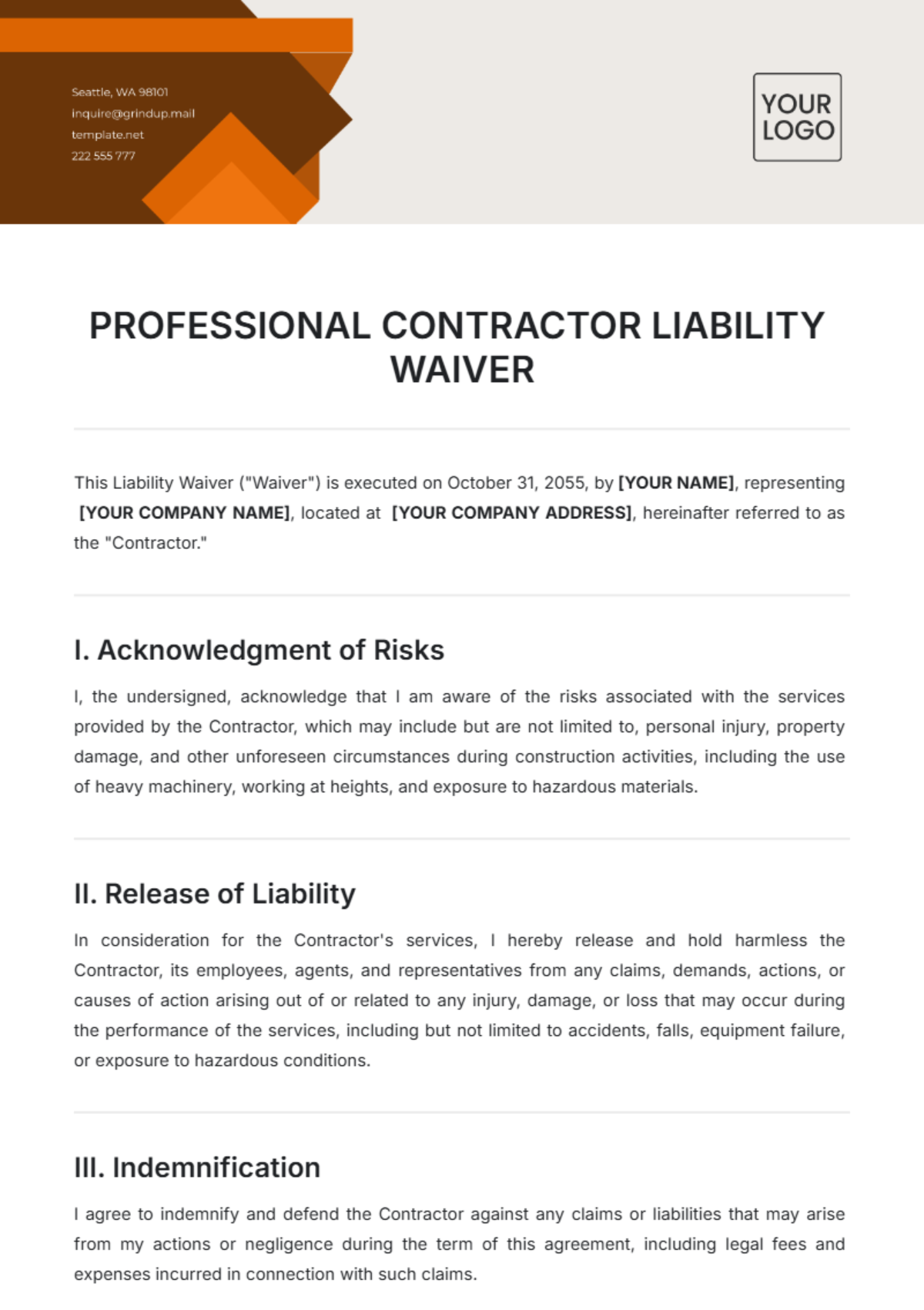 Free Waiver Templates To Edit Online And Print Free Waiver Templates To Edit Online And Print