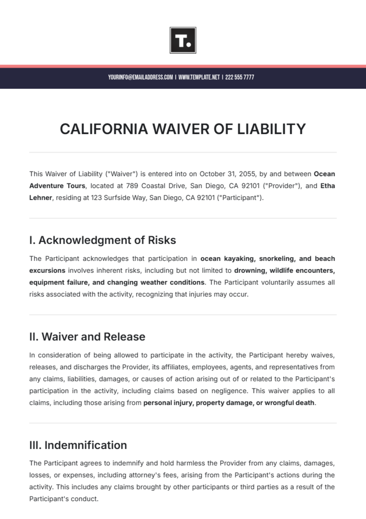 Free Waiver Templates To Edit Online And Print Free Waiver Templates To Edit Online And Print
