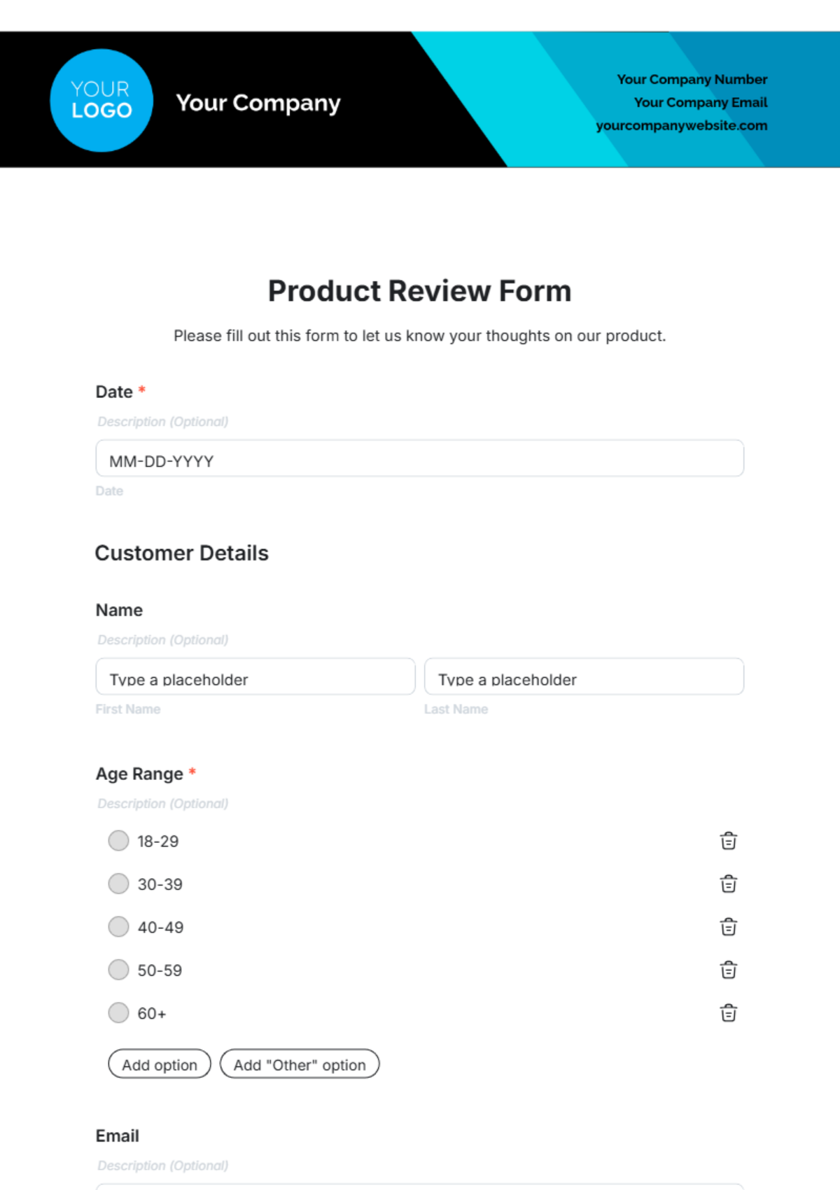 Product Review Form Template - Edit Online & Download