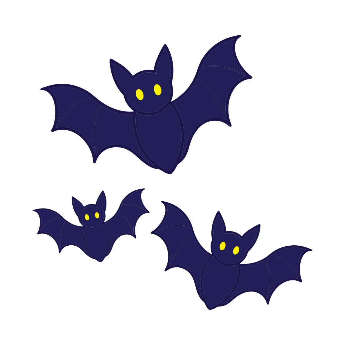 Free Bat Design Halloween Clipart Template