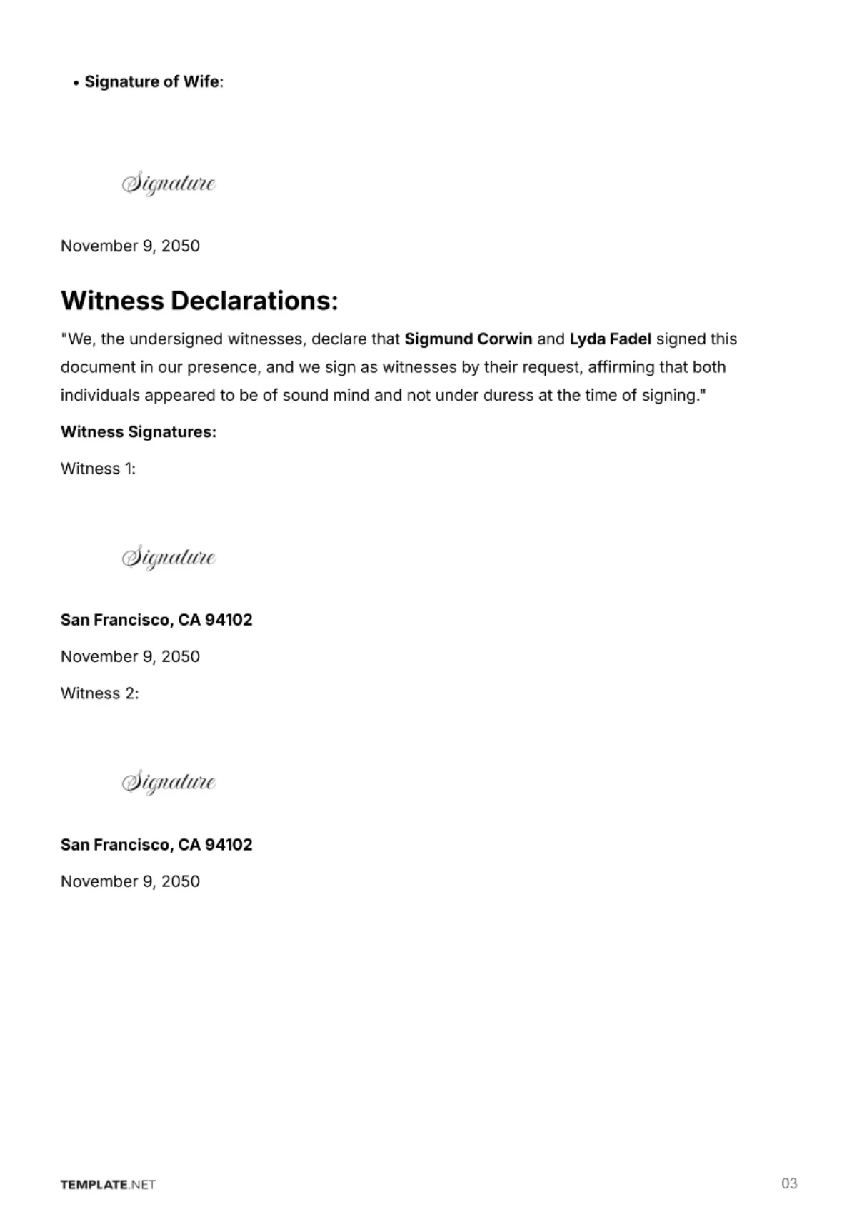 Free Will Template for Married Couples to Edit Online