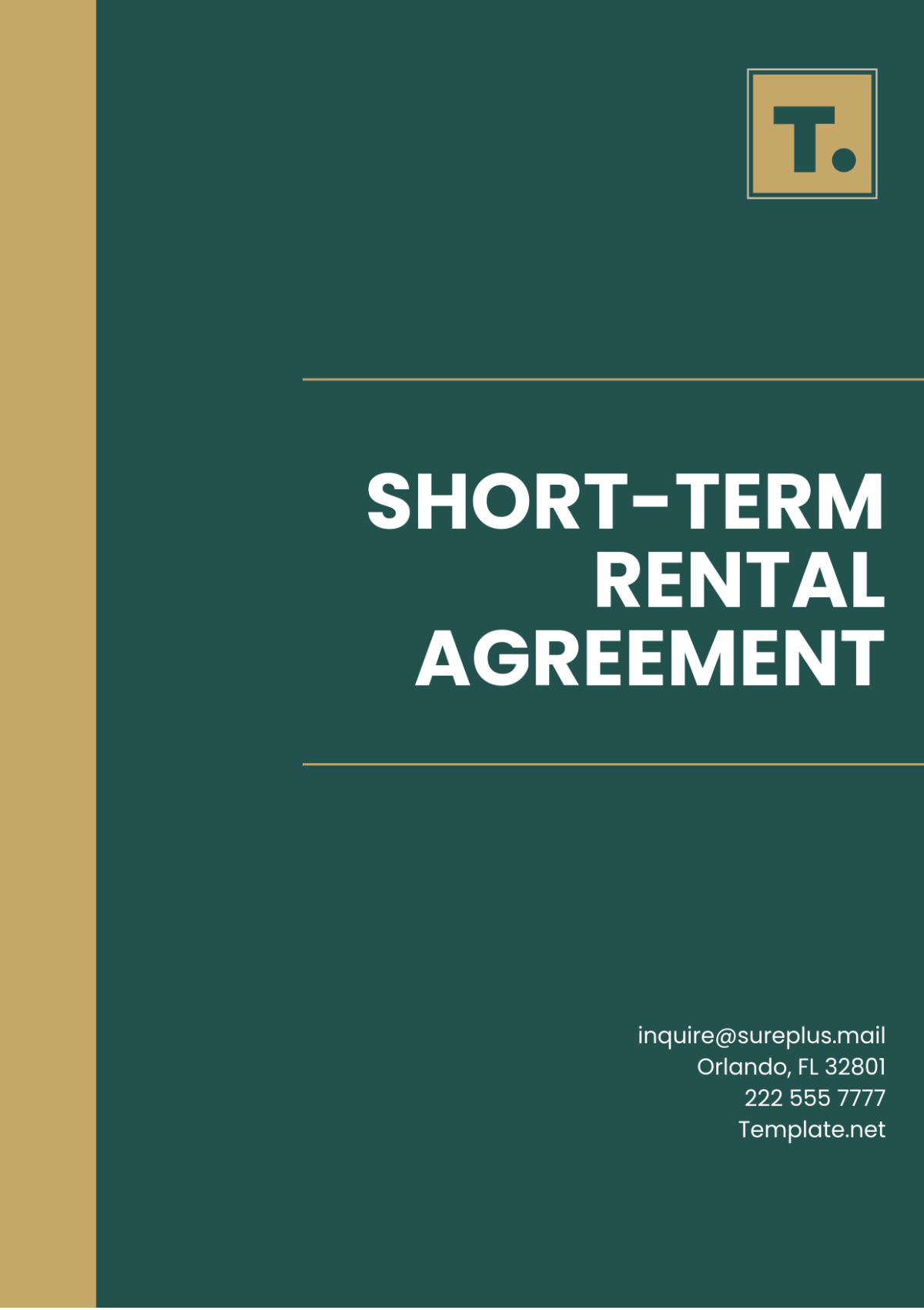 Short-Term Rental Agreement Template - Edit Online & Download