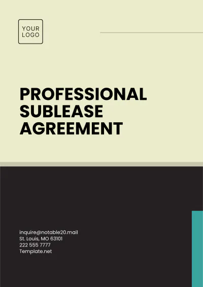 Free Professional Sublease Agreement Template to Edit Online