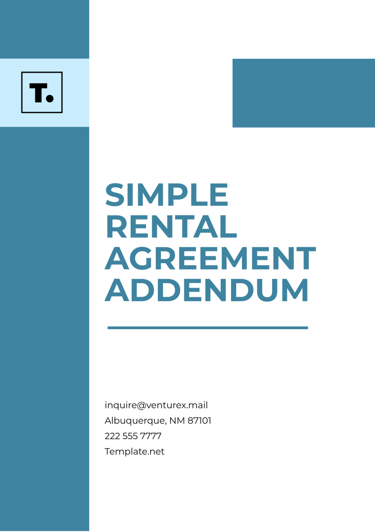 Simple Rental Agreement Addendum Template - Edit Online & Download