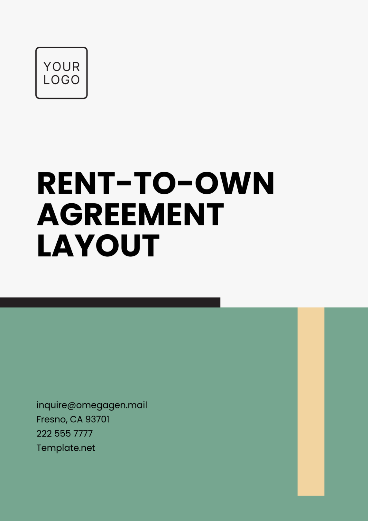 Rent-to-Own Agreement Layout Template - Edit Online & Download