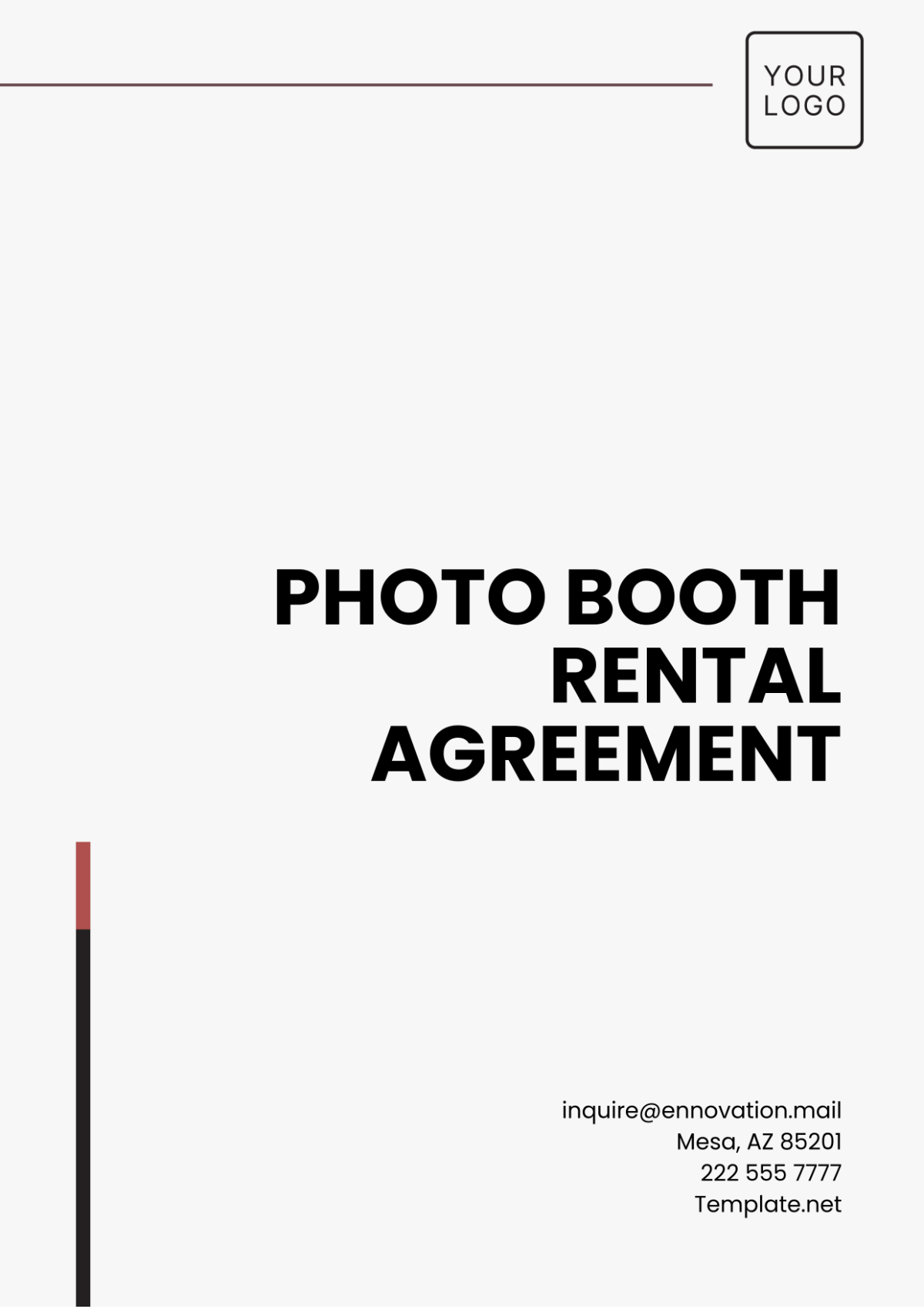 Photo Booth Rental Agreement Template - Edit Online & Download