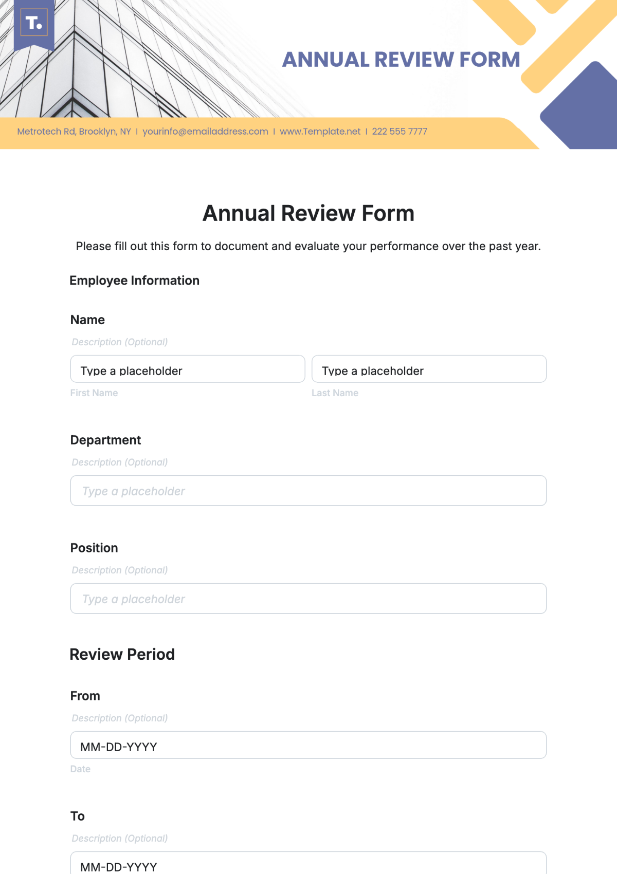 Annual Review Form Template - Edit Online & Download