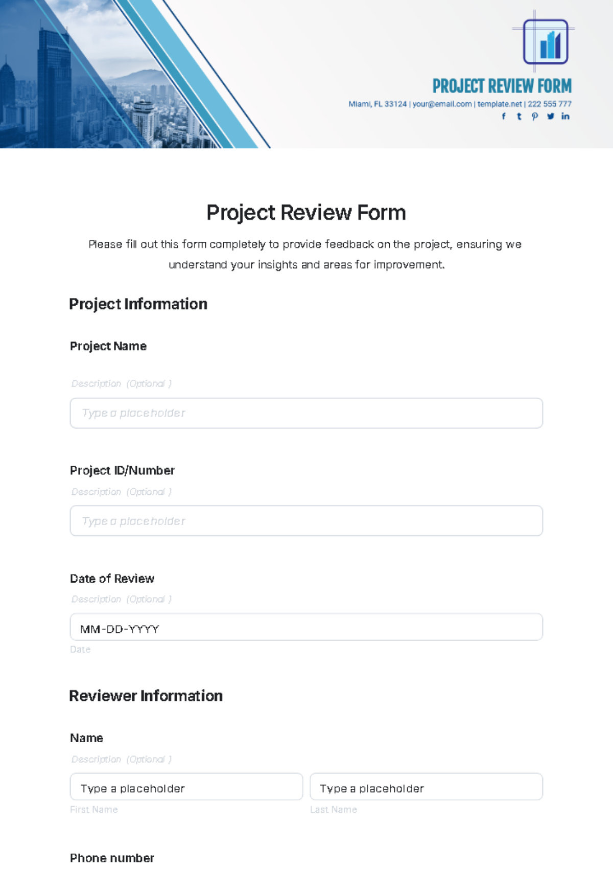 Project Review Form Template - Edit Online & Download