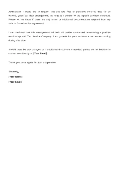 Free Partial Payment Agreement Letter Template to Edit Online