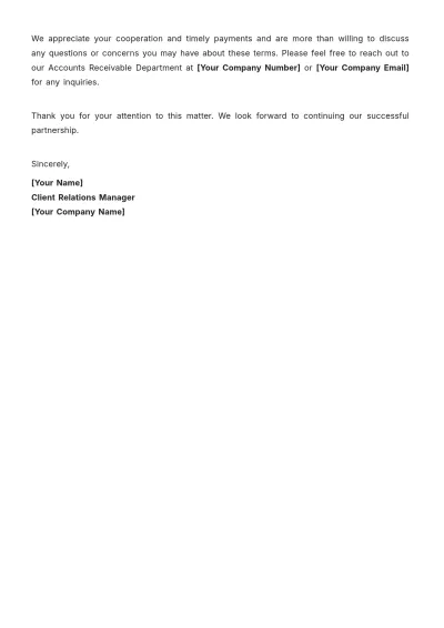 Free Payment Terms Letter Template to Edit Online