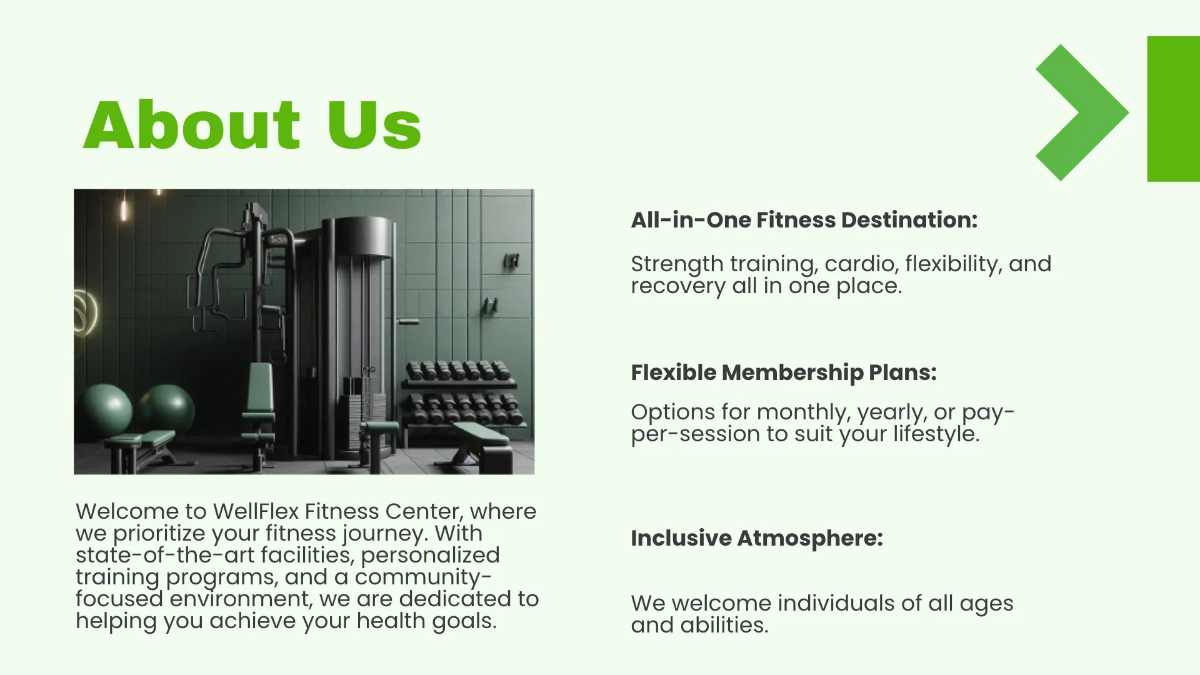 Free Fitness Center Presentation Template to Edit Online