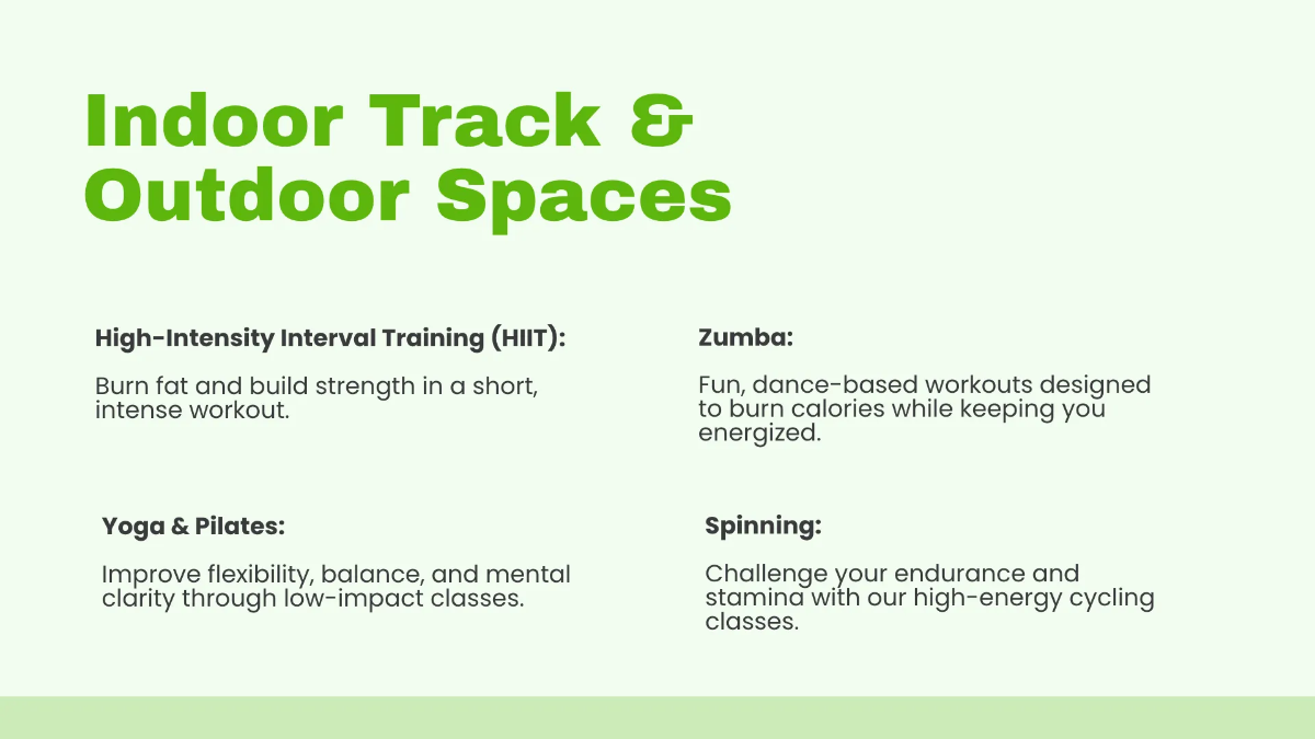 Free Fitness Center Presentation Template to Edit Online