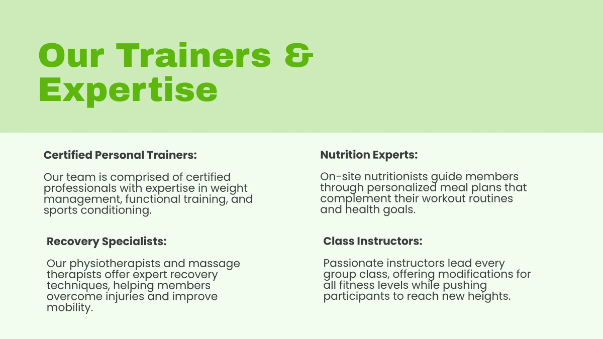 Free Fitness Center Presentation Template to Edit Online