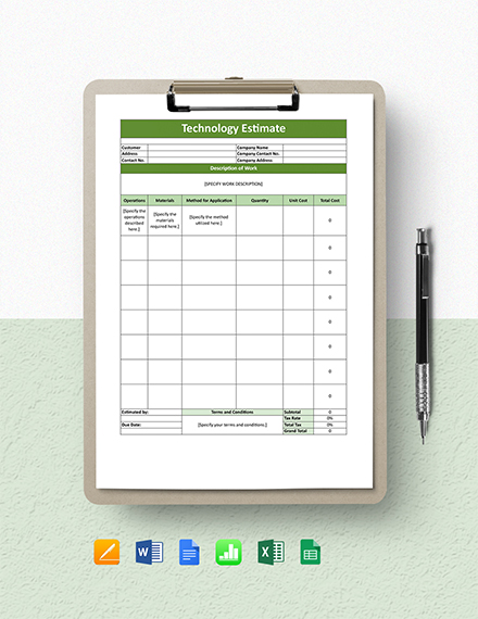 FREE Basic Freelance Estimate Word Excel Google Sheets