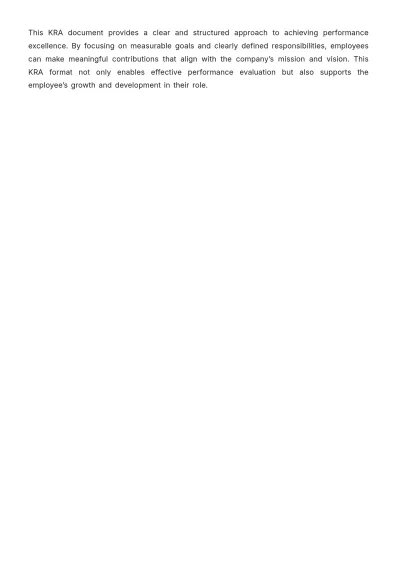 Free KRA Format Template to Edit Online