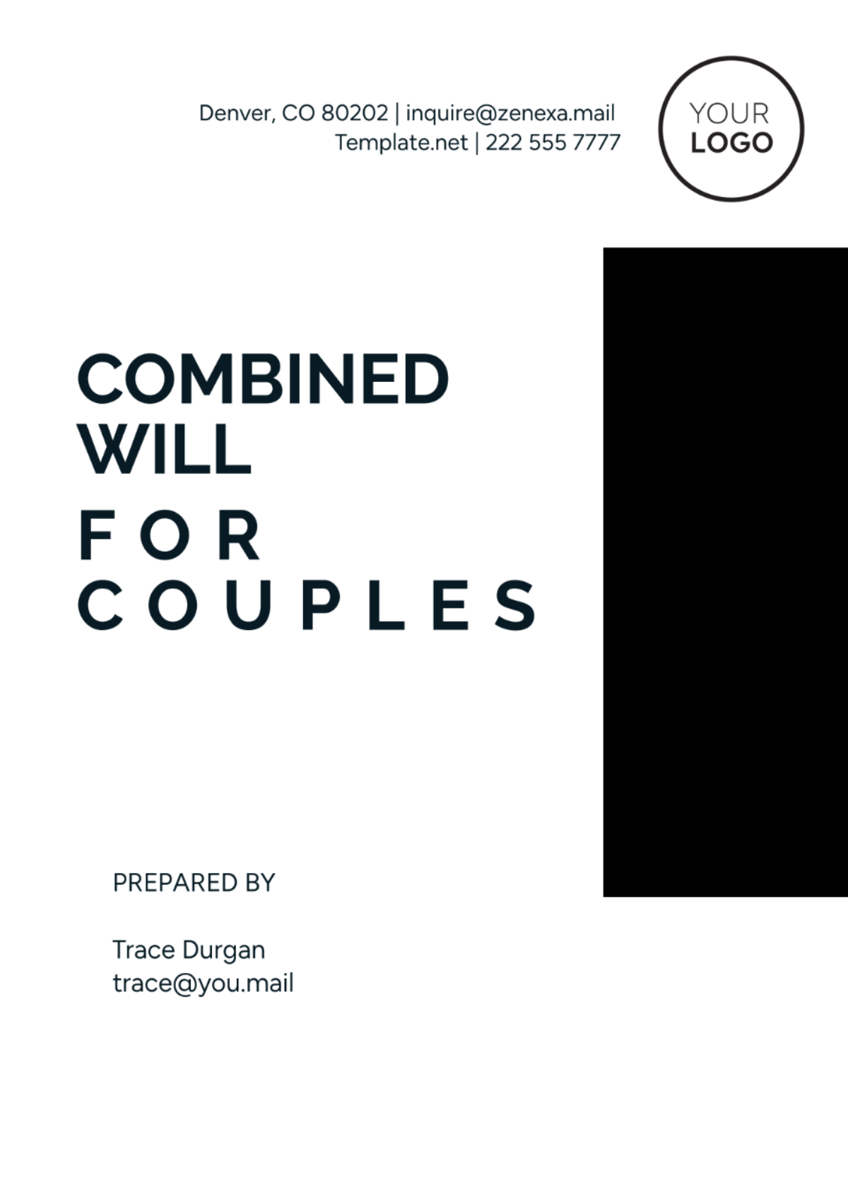 Combined Will for Couples Template - Edit Online & Download