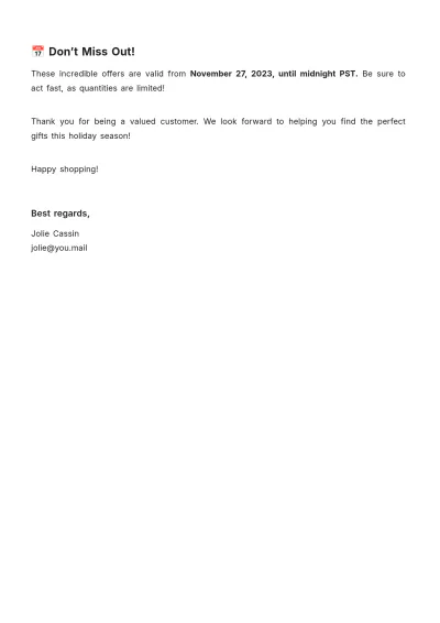 Free Cyber Monday Email Template to Edit Online