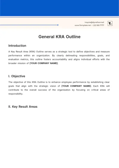 Free General KRA Outline Template to Edit Online