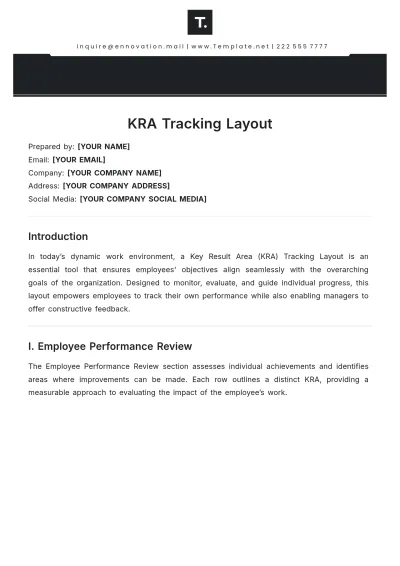Free KRA Tracking Layout Template to Edit Online