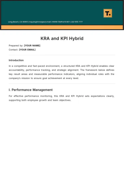 Free KRA and KPI Hybrid Template to Edit Online