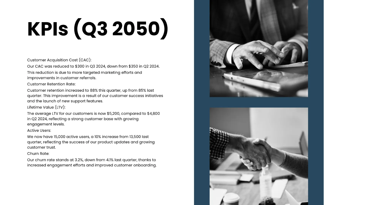 Free Board Report Presentation Template to Edit Online