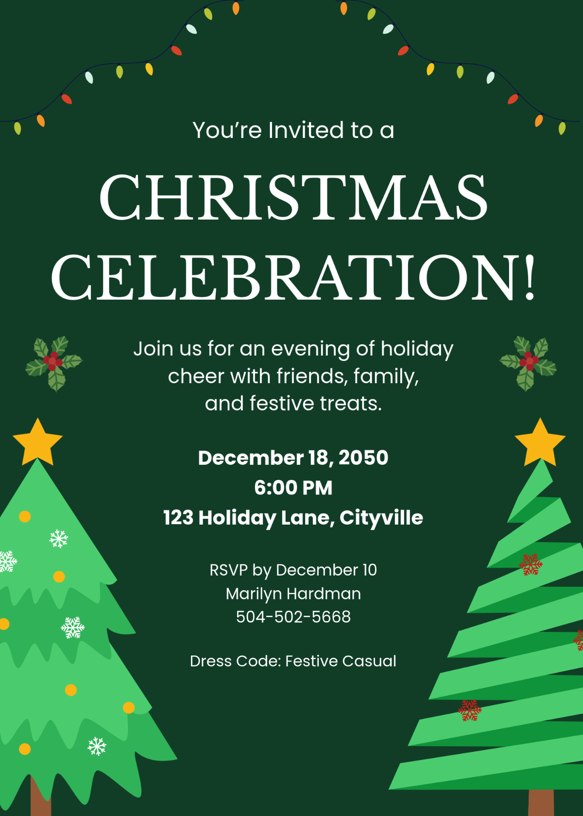 Free Christmas Invitation Templates, Editable and Printable