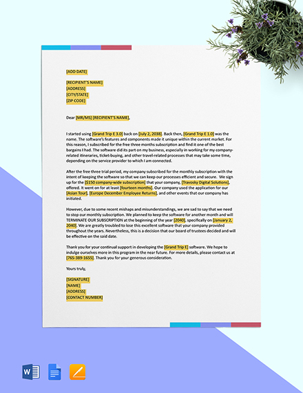 Letter Examples for a Subscription of Shares Template in Google Docs