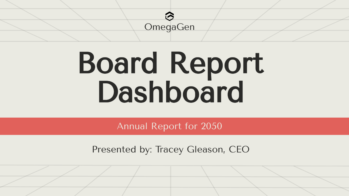 Board Report Dashboard Template