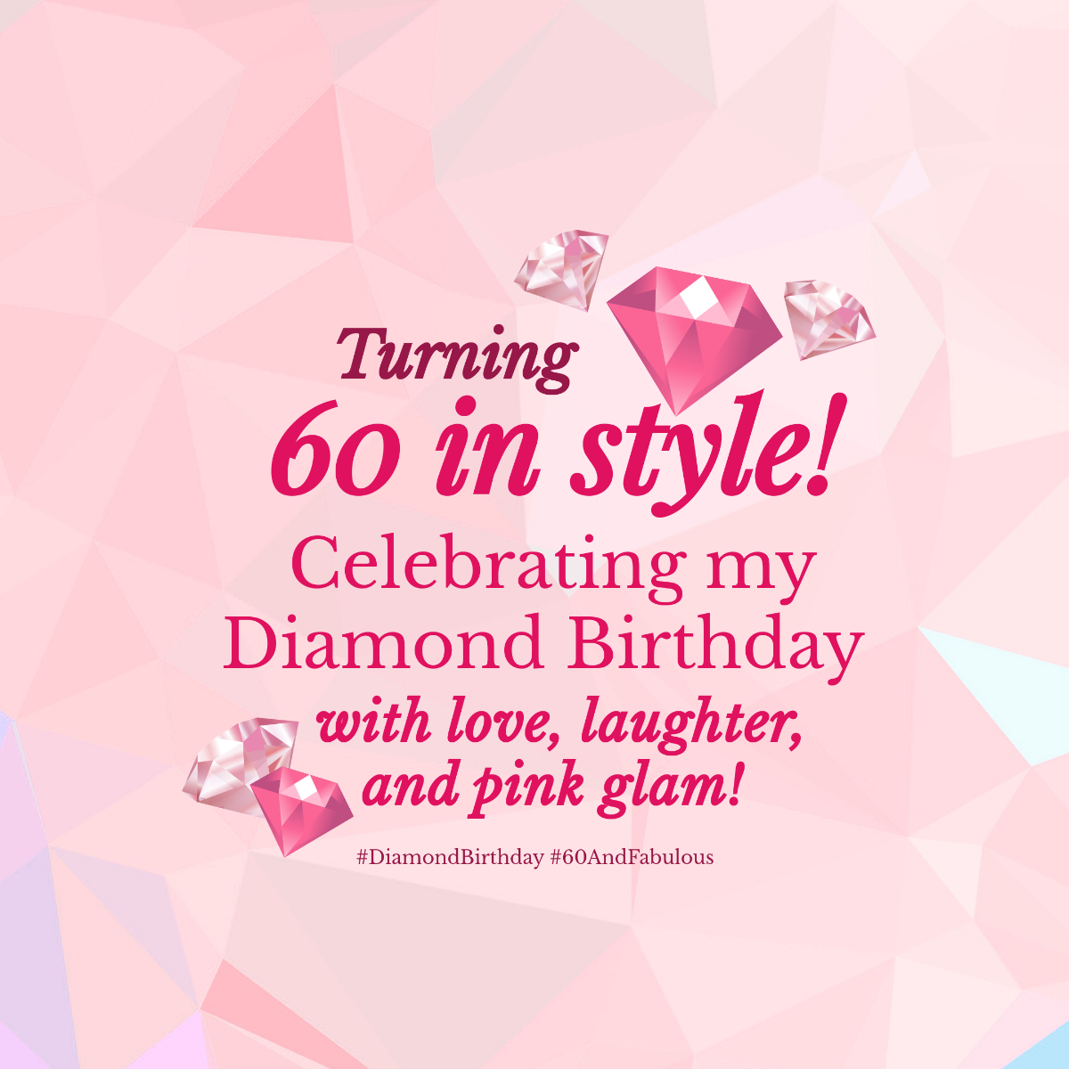 Pink Diamond Birthday Instagram Post