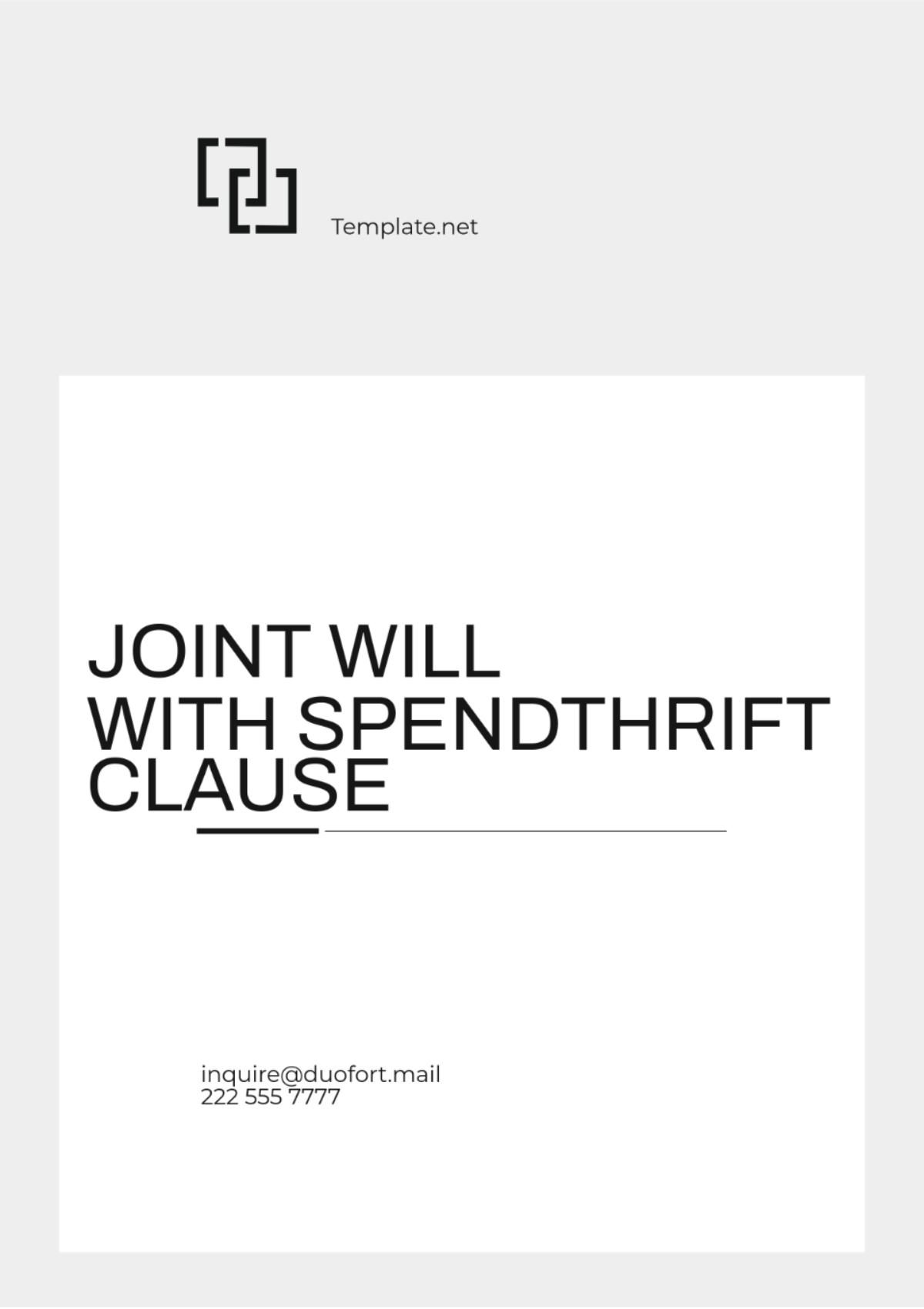 Joint Will with Spendthrift Clause Template - Edit Online & Download