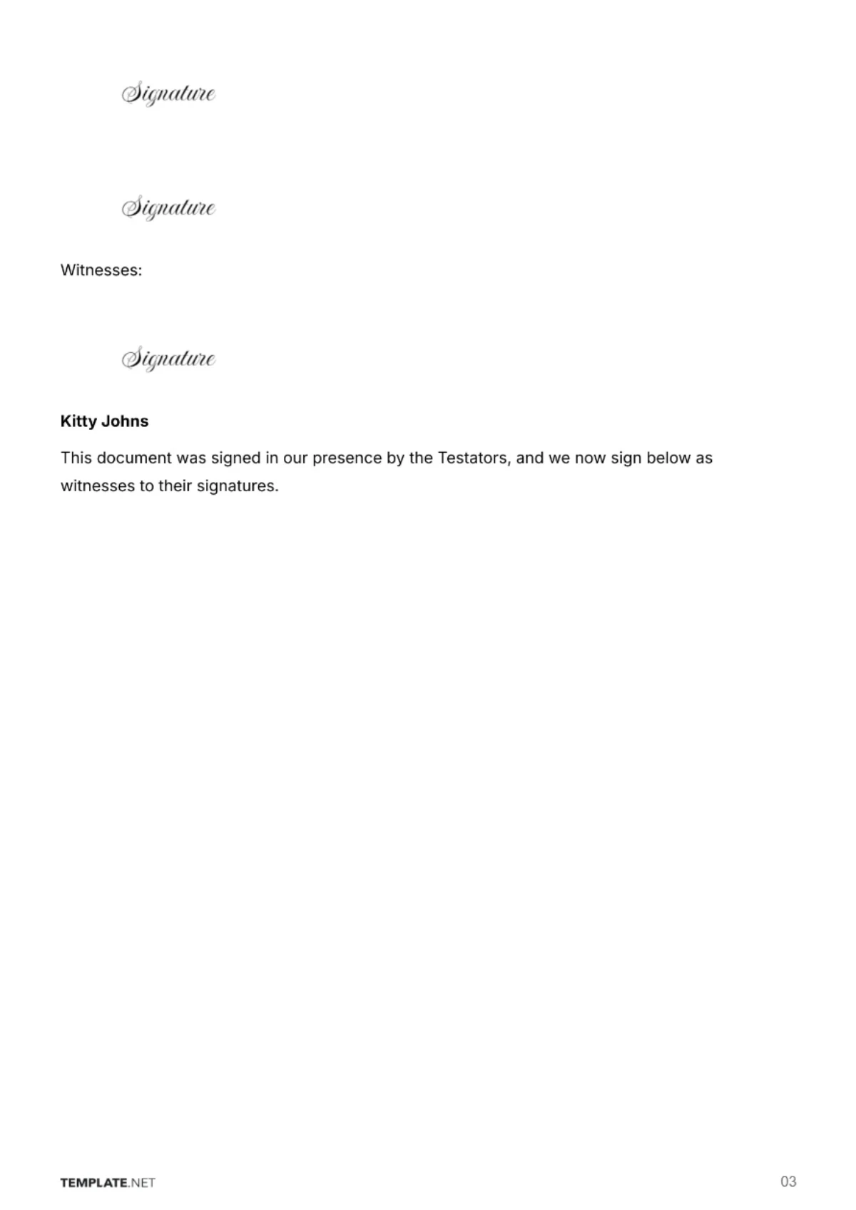 Free Lifetime Interest Joint Will Template to Edit Online