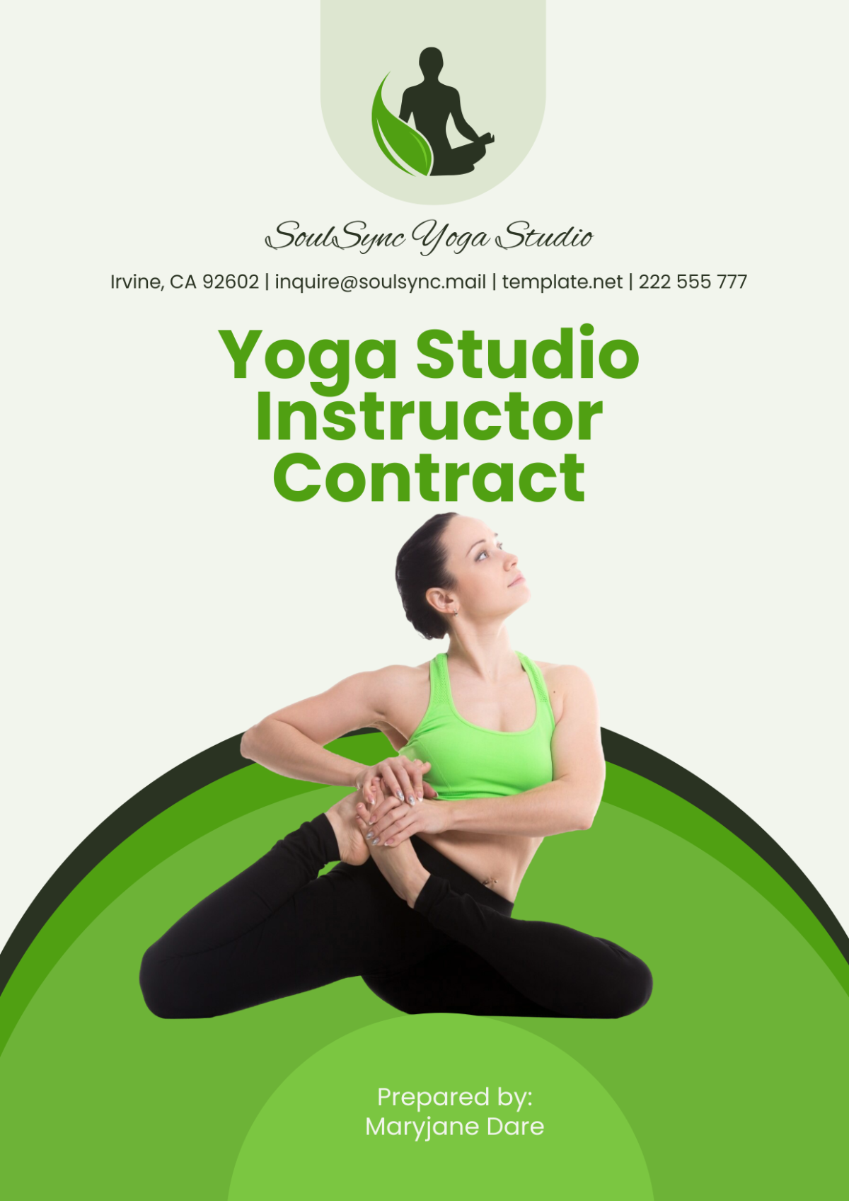 Yoga Studio Instructor Contract Template