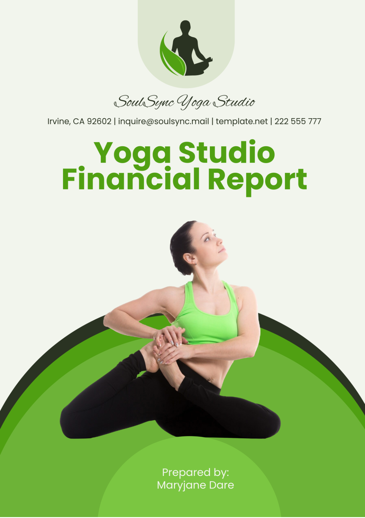 Yoga Studio Financial Report Template