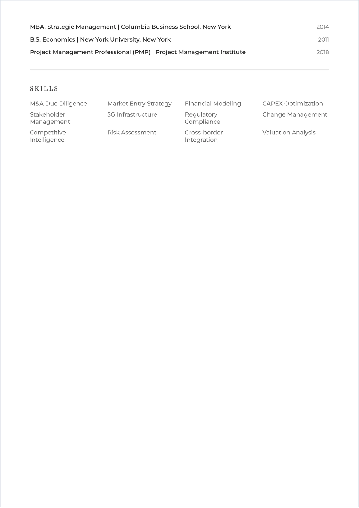 Free Corporate ATS CV Template, AI CV Builder