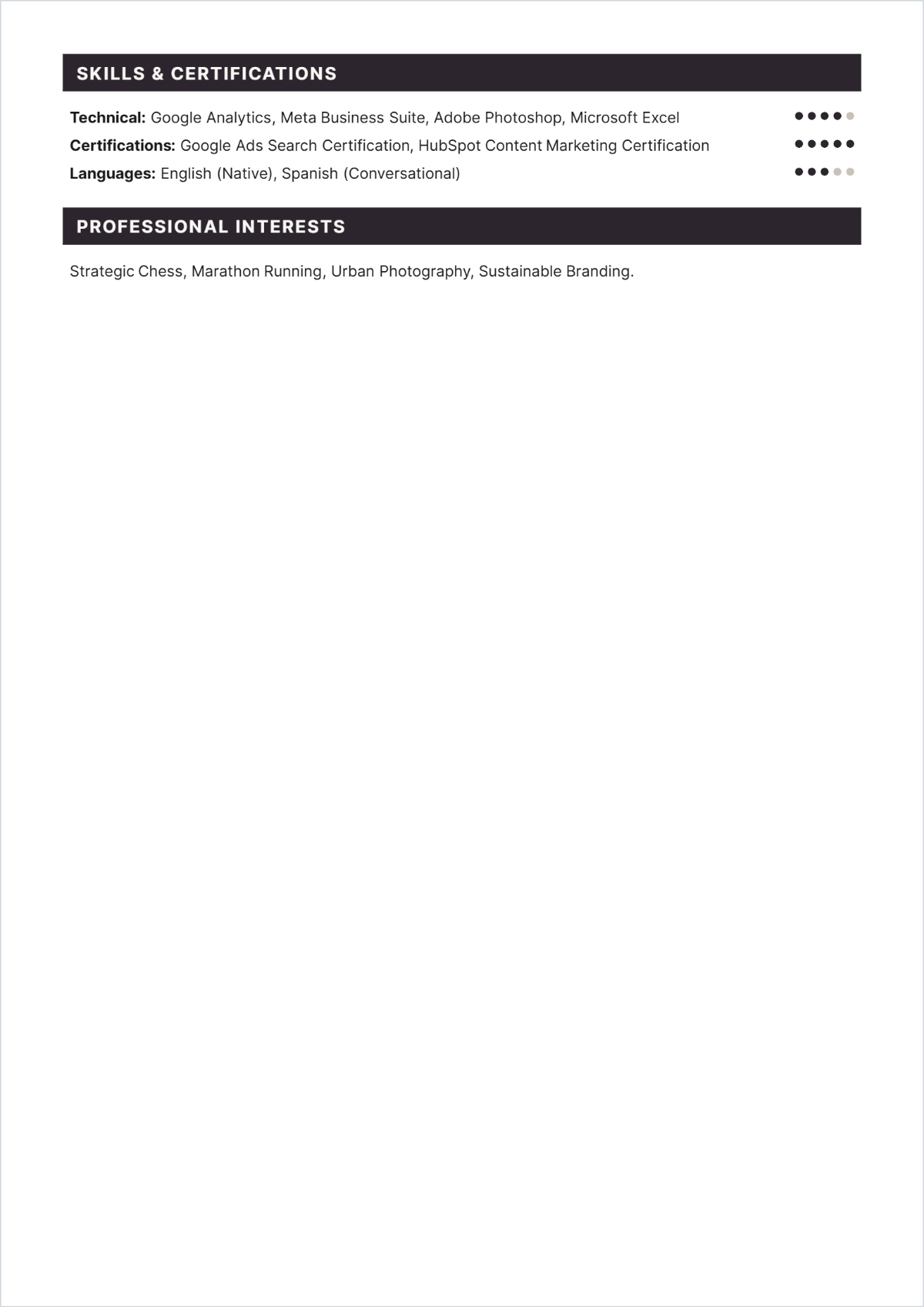 Free Entry- Level Corporate CV Template to Edit Online
