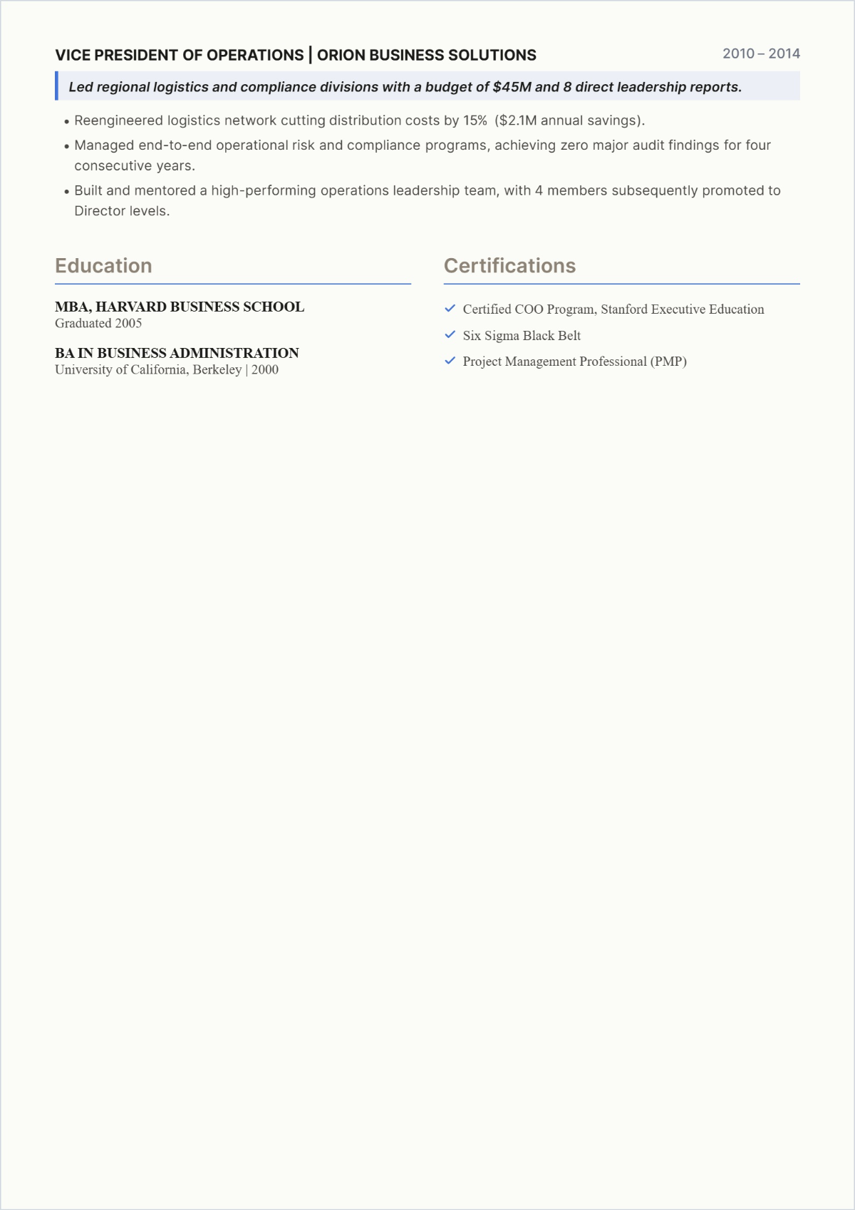 Free Executive Corporate CV Template to Edit Online
