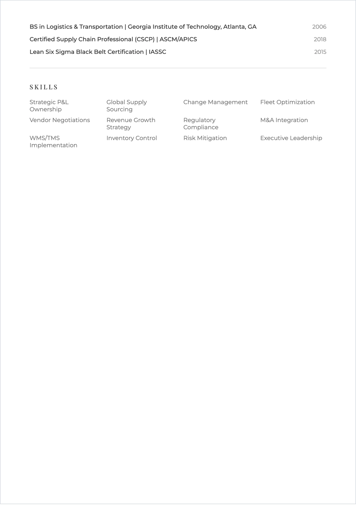 Free Simple Business Owner Corporate ATS CV Template, AI CV Builder